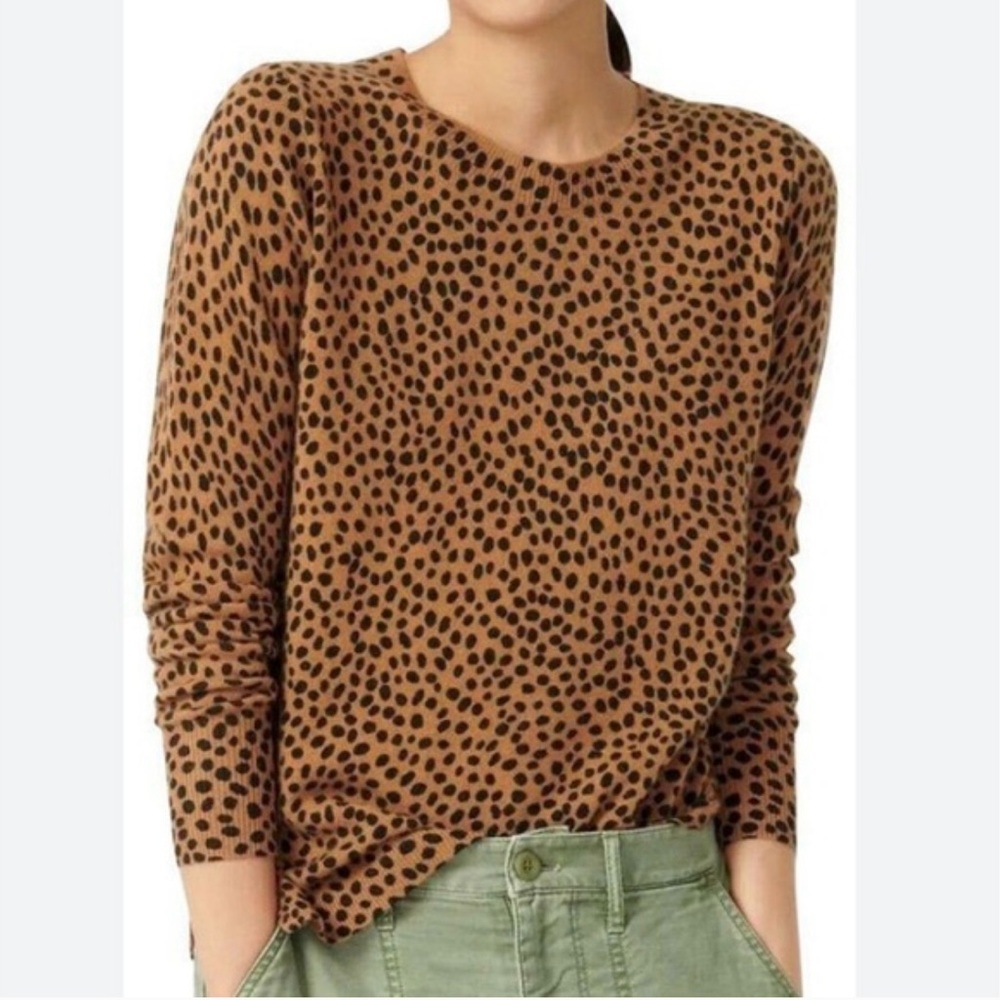 J.Crew Cashmere Leopard Print Sweater